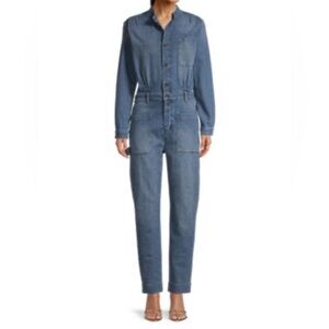 Frame - women’s long sleeve Denim jumpsuit blue jeans button down size S